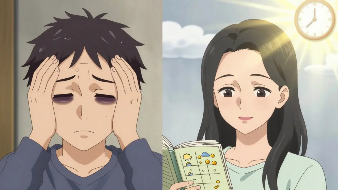 Split image showing scalp improvement after consistent treatment and lifestyle tracking.