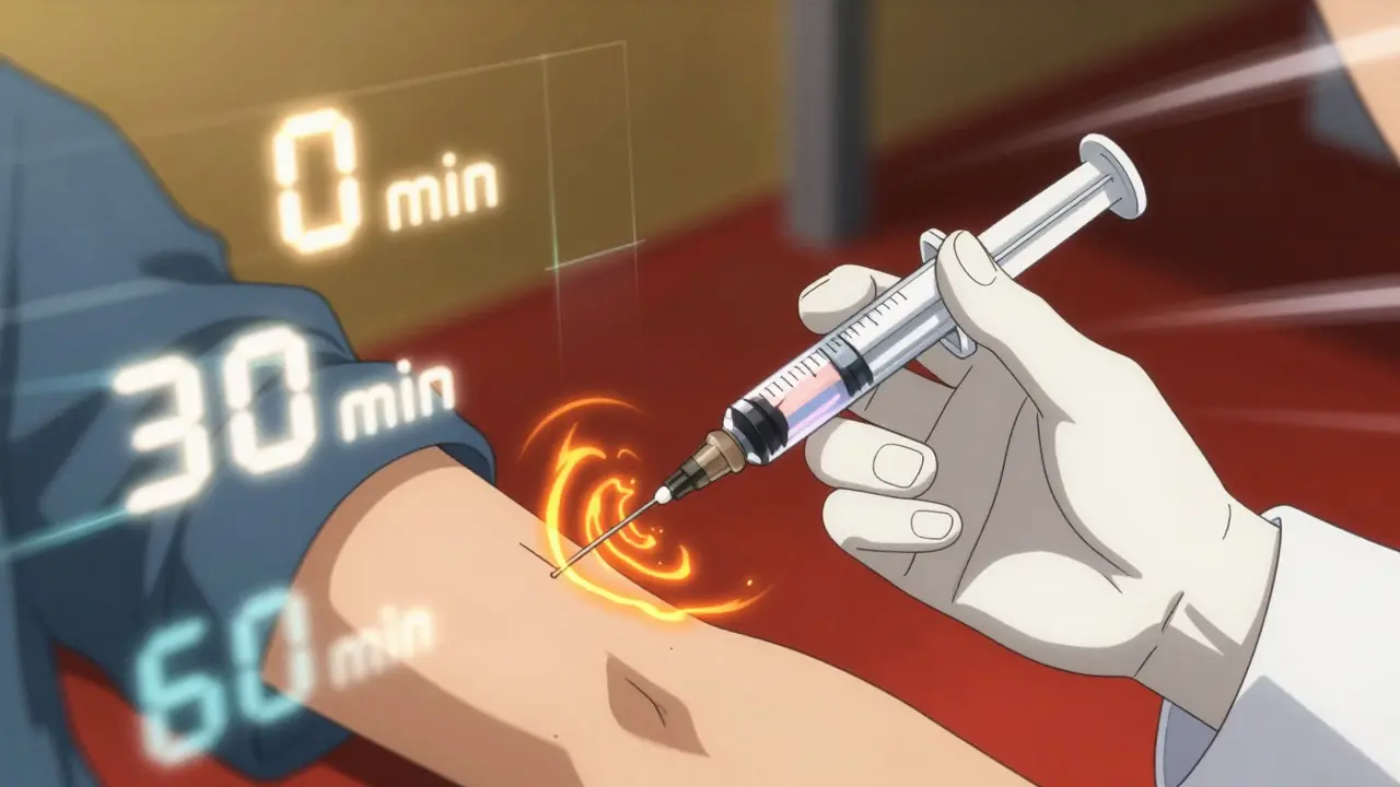 Limited animation style of an ACTH stimulation test injection procedure