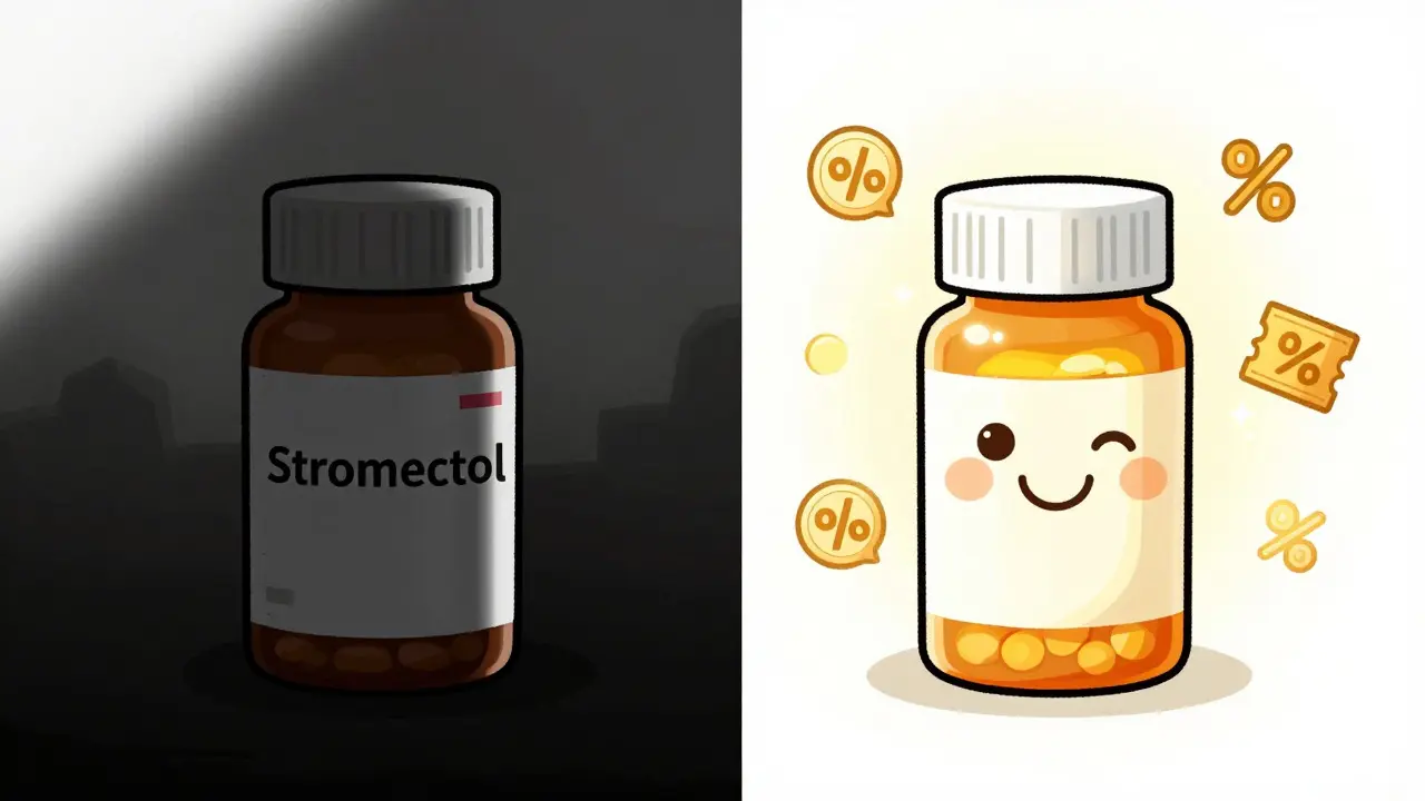 Manga style comparison showing cheap generic vs expensive brand name meds