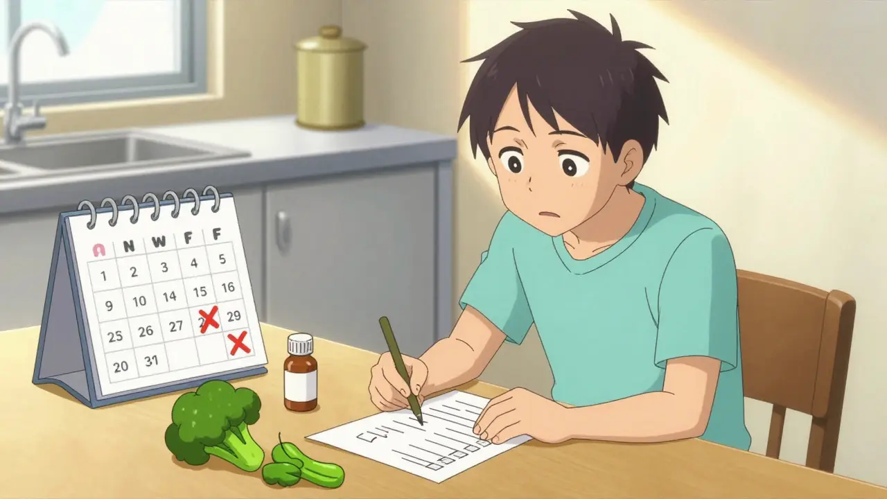 Person preparing for a breath test by avoiding certain foods and medications